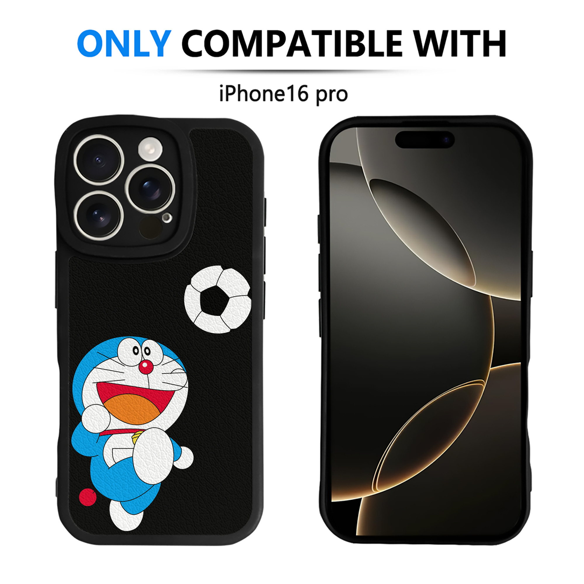 （画像用） ドラえもん Doraemon 【iPhone 16シリーズ対応】シリコンスマホケース（レザー調） 材質：シリコン
